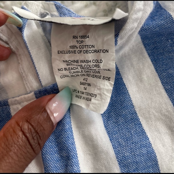 Girls Rare Editions Blue and White Shorts Set, Size 14 - Picture 6 of 12